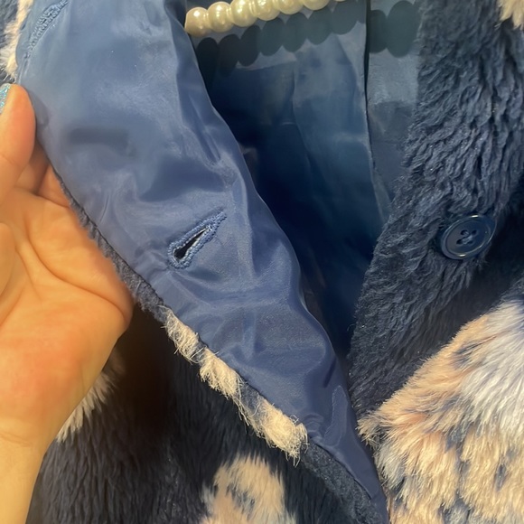 Janie and Jack faux fur floral button up jacket - Picture 6 of 8